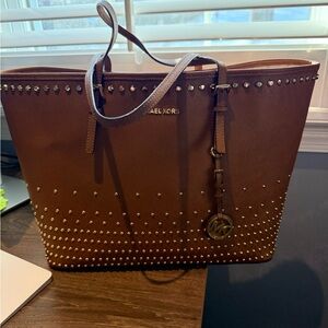 Michael Kors Brown Studded Tote